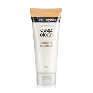 100 g. ผลิต 06/25 นูโทรจีน่า ดีพ คลีน โฟมมิ่ง คลีนเซอร์ โฟมล้างหน้า Neutrogena Deep Clean Foam Cleanser หลอดขาว