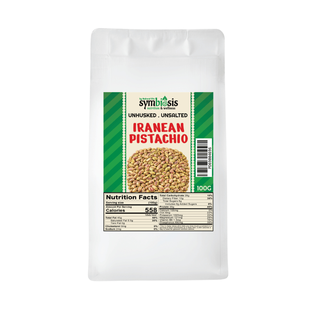SYMBIOSIS l Iranean Pistachio Unhusked & Unsalted l Pistachio Nuts 100g/500g