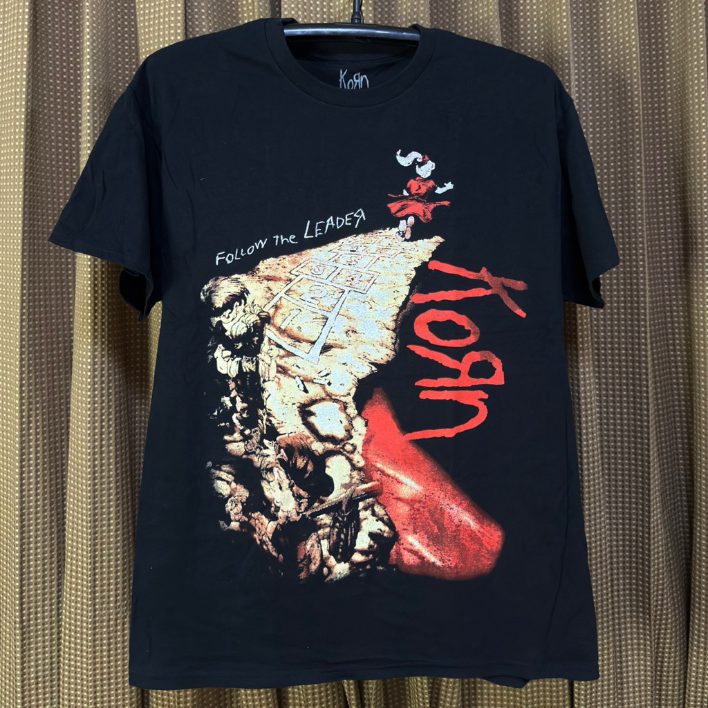 #พร้อมส่ง เสื้อวง KORN T-SHIRT : FOLLOW THE LEADER ALBUM COVER (BLACK) ลิขสิทธิ์แท้ USA