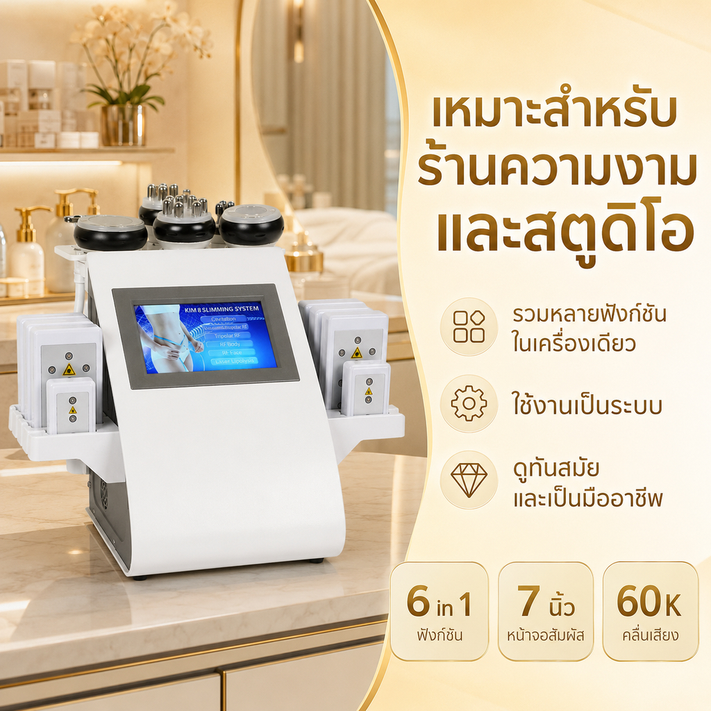 [💯รับประกัน 1 ปี] 6 in 1อัลตราชาวด์การดูดไขมัน การดูดที่แข็งแกร่งเครื่องวัดไขมันในร่างกายทำใ วิดีโอสอนการติดตั้ง