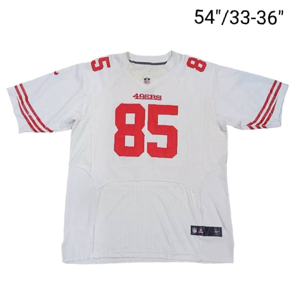เสื้ออเมริกันฟุตบอล San Francisco 49ers #85 ป้ายคอไซส์ 52 มือสอง มีตำหนิภาพสุดท้าย อกหน้าผ้า 54" ยาว