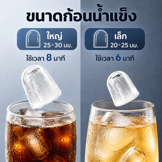 เครื่องทำน้ำแข็ง เครื่องทำน้ำแข็งอัตโนมัติ ทำความสะอาดอัตโนมัติ ใช้ง่าย ครบจบทั้งบ้านและแคมป์ปิ้ง แถมฟรีที่ตักน้ำแข็ง