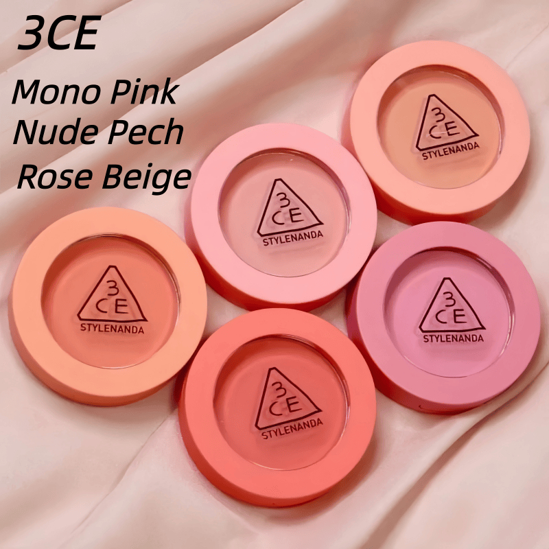 บลัชออน 3CE Mood Recipe Face Blush เฉดสี Mono Pink / Nude Pech / Rose Beige เนื้อละเอียด ไม่เป็นคราบ ติดทนตลอดวัน