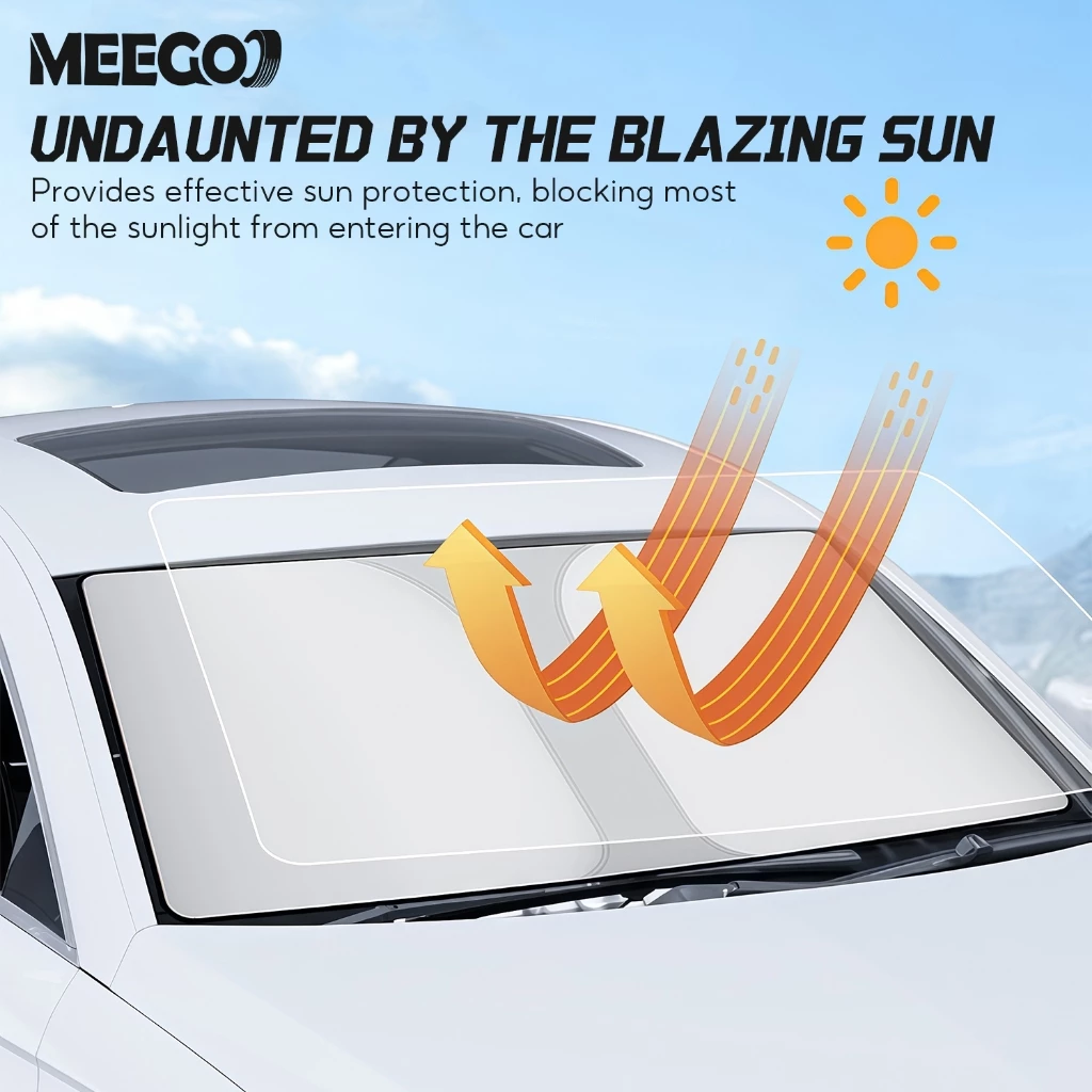 MeeGoo ร่มกันแดดในรถยนต์ แบบพับได้ กันUV ฉนวนกันความร้อน thumbnail 6