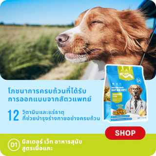 MrVet อาหารสุนัข D1 Holistic Premium combo 5 แพ็ค 1.4kg สูตรเนื้อแกะ ดูแลระบบย่อยอาหาร เหมาะสำหรับทุกช่วงวัย