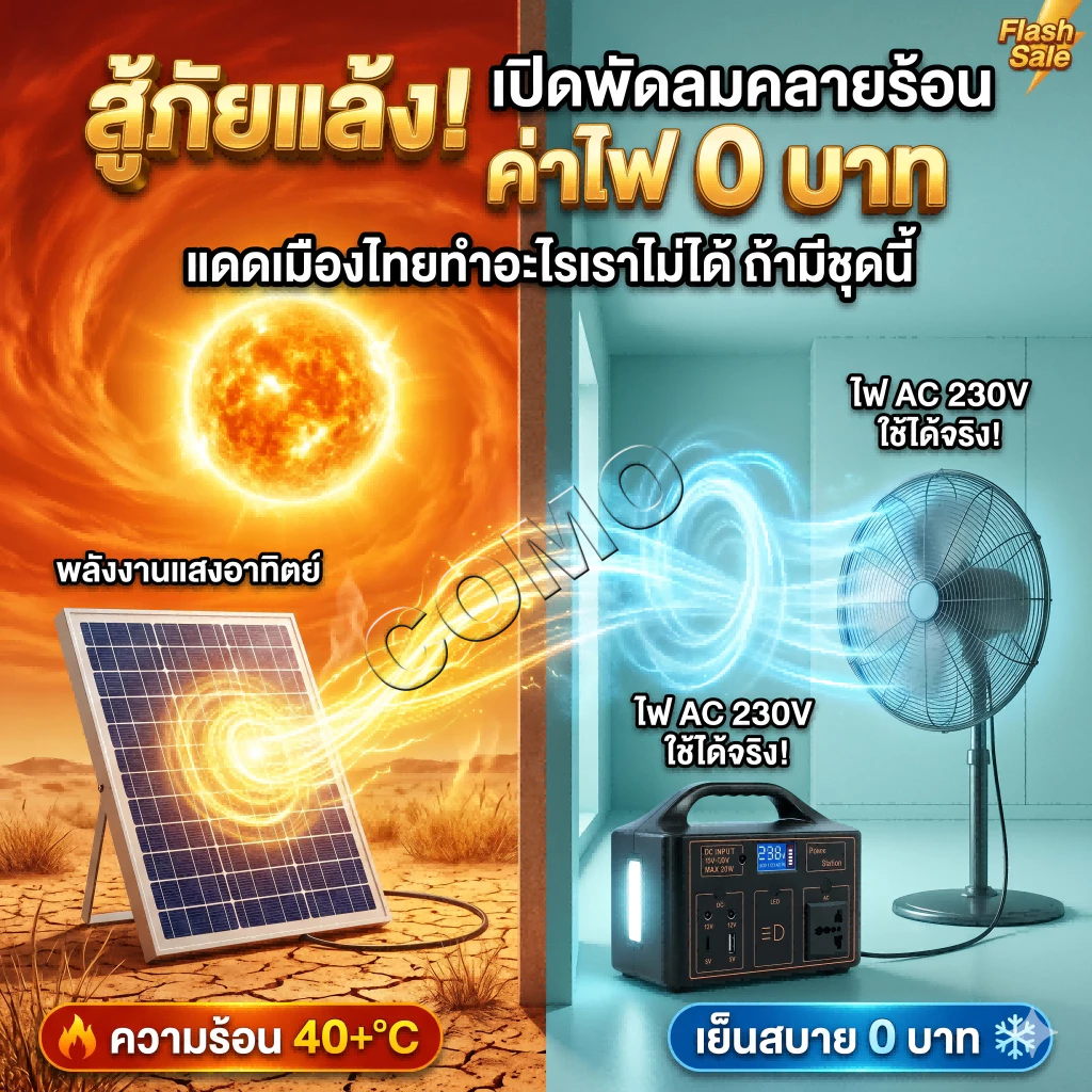 Portable Power Station สถานีไฟฟ้าพกพา รองรับแผงโซลาร์เซลล์ thumbnail 5