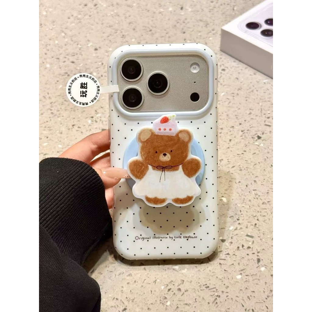 [15-17pm] เคสหมีโพก้าดอทจุดMag+ griptok แม่เหล็ก