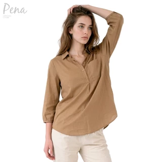 Pena House เสื้อเชิ้ตคอปกแขน 3 ส่วน สไตล์แคชชวล รุ่น POSL052606