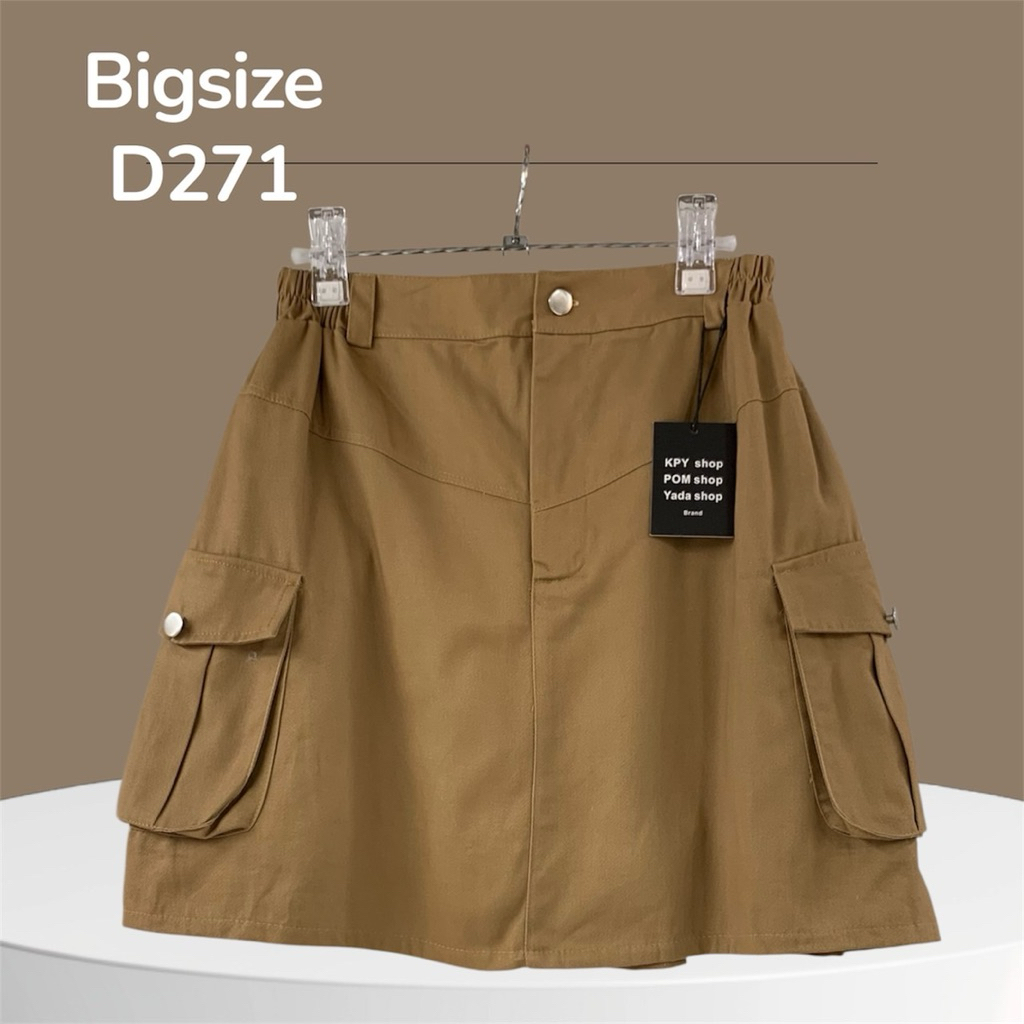 D271.เข้าใหม่กระโปรงกางเกงสาวอวบ รุ่นเป๋าคู่ ผ้ากระโปรงกางเกง เอว32-44"