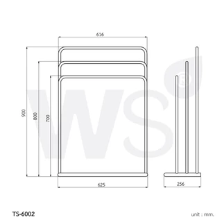 WS ราวพาดผ้าขนหนู ราวตากผ้าสแตนเลส 3 ระดับ TS-6002