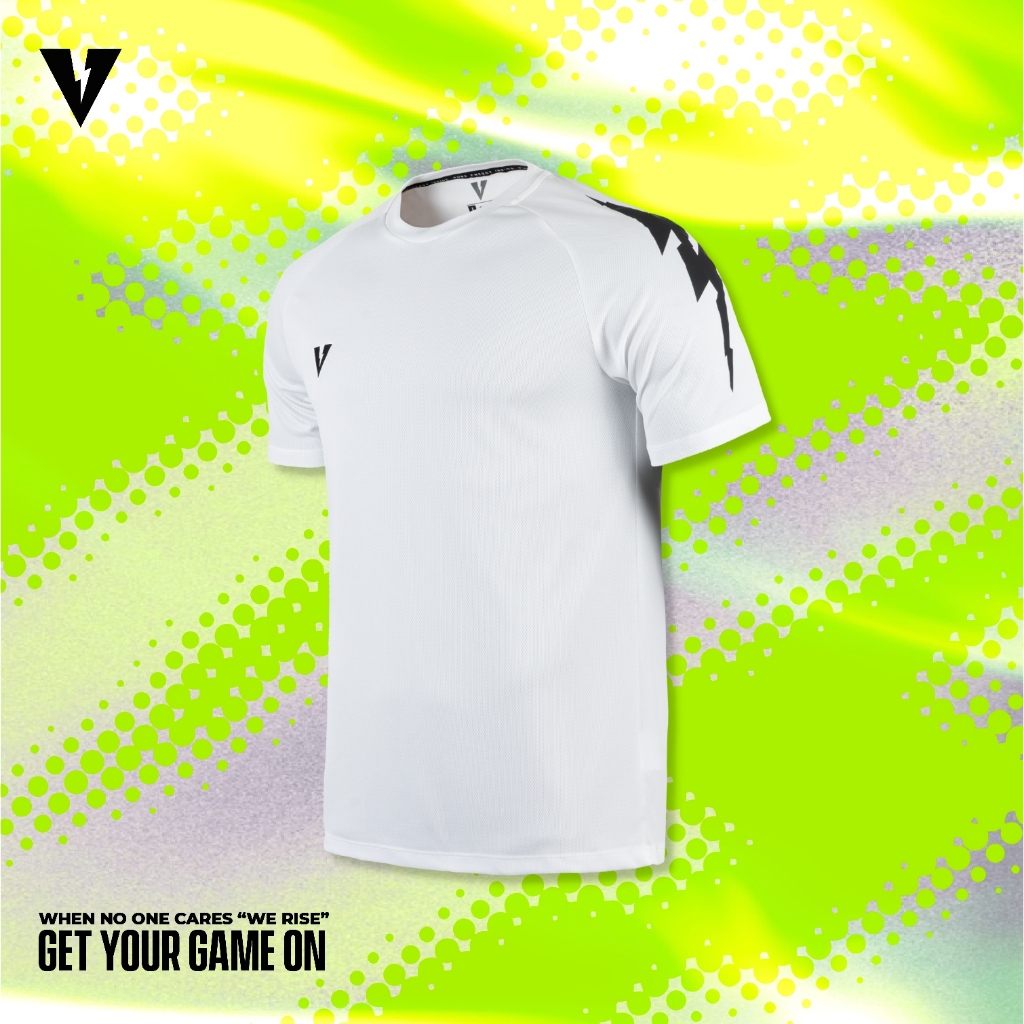 VOLT VECTOR 001 TRAINING WHITE เสื้อซ้อมฟุตบอล แขนสั้น สีขาว ผ้าแห้งไว น้ำหนักเบา เสื้อกีฬา เทรนนิ่ง