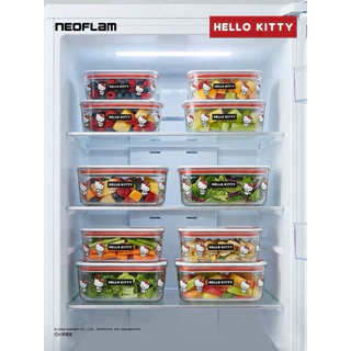 พร้อมส่งด่วน 🇹🇭 Neoflam x Hello Kitty LunchBox กล่องข้าวแก้วถนอมอาหาร ฝาล็อก แก้วหนา ใหญ่ มีหลายขนาด รุ่นกระเป๋าหิ้วใหญ่