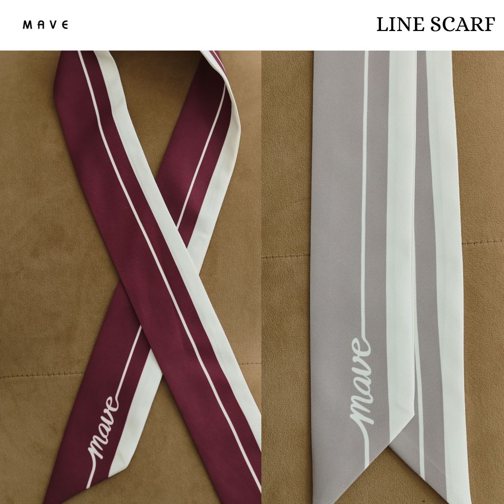 MAVE ผ้าพันคอ รุ่น Line scarf สี TAUPE,BURGUNDY