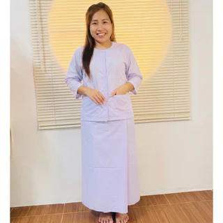 ชุดขาวแม่ชี ชุดปฏิบัติธรรมผู้หญิง ชุดไปวัดทำบุญ ชุดกินเจ ขายแยกเสื้อ ผ้าถุง และขายทั้งชุดจ้า