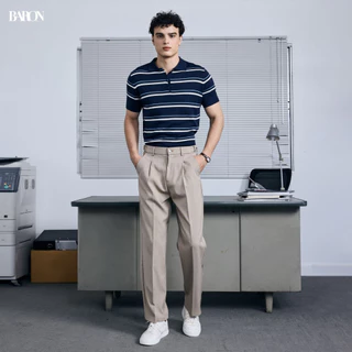 BARON “DECLAN” Knit Polo เสื้อโปโลผ้า Knit ลายขวางสไตล์ Old Money