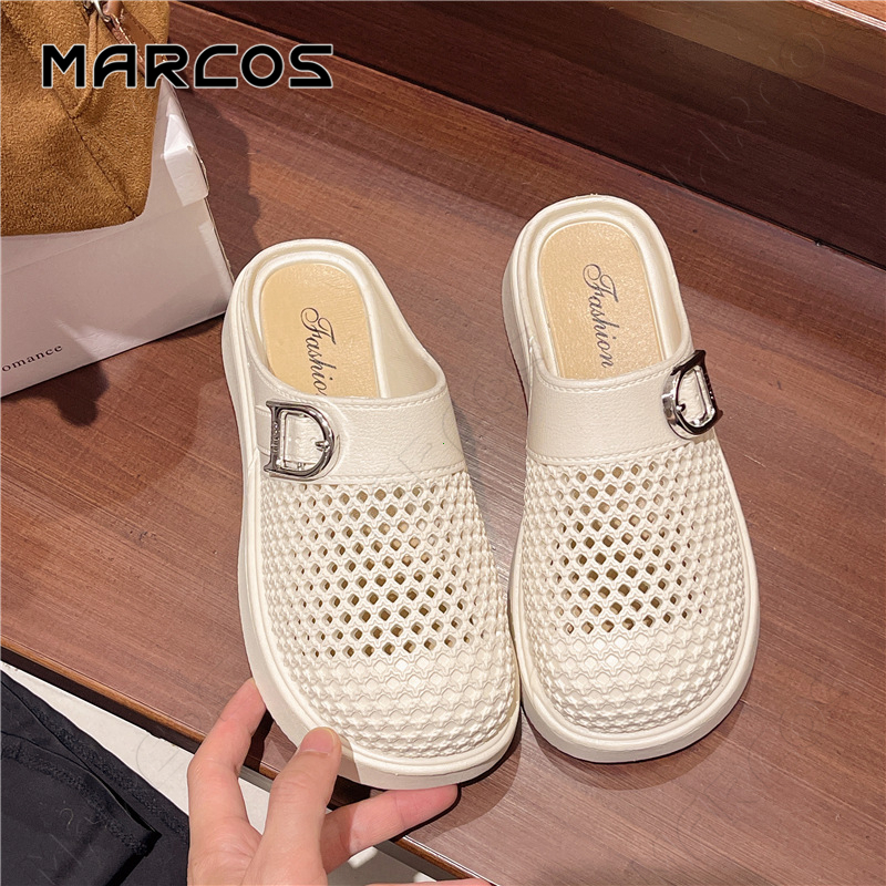 MARCOS รองเท้าแตะผู้หญิงโทนสีสดใส ดีไซน์มินิมอลสุดชิค กันน้ำทนทาน พื้นหนานุ่มซัพพอร์ตเท้า สวมใส่สบายใช้งานได้ทั้งในและนอ
