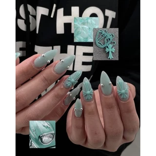 ✝️​ Chrome hearts press​ on​ nails​ ✝️ เล็บปลอมโครมฮาร์ท​ ไม้กางเขน (แจ้งเปลี่ยนสี, ทรง, sizeในแชท)​