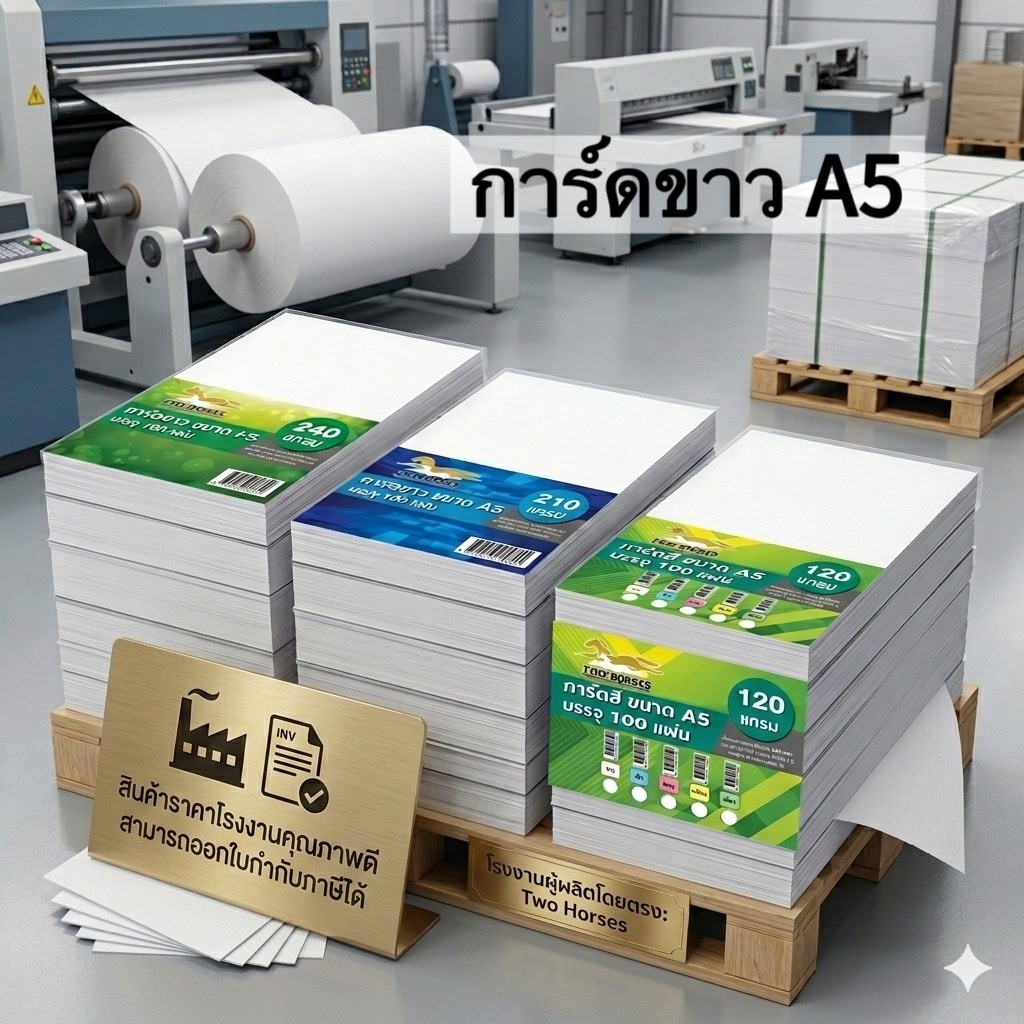 สินค้าราคาโรงงาน ✔️ กระดาษ การ์ดขาว A5 (ครึ่งA4) หนา 210,240 แกรม บรรจุ 100 แผ่น