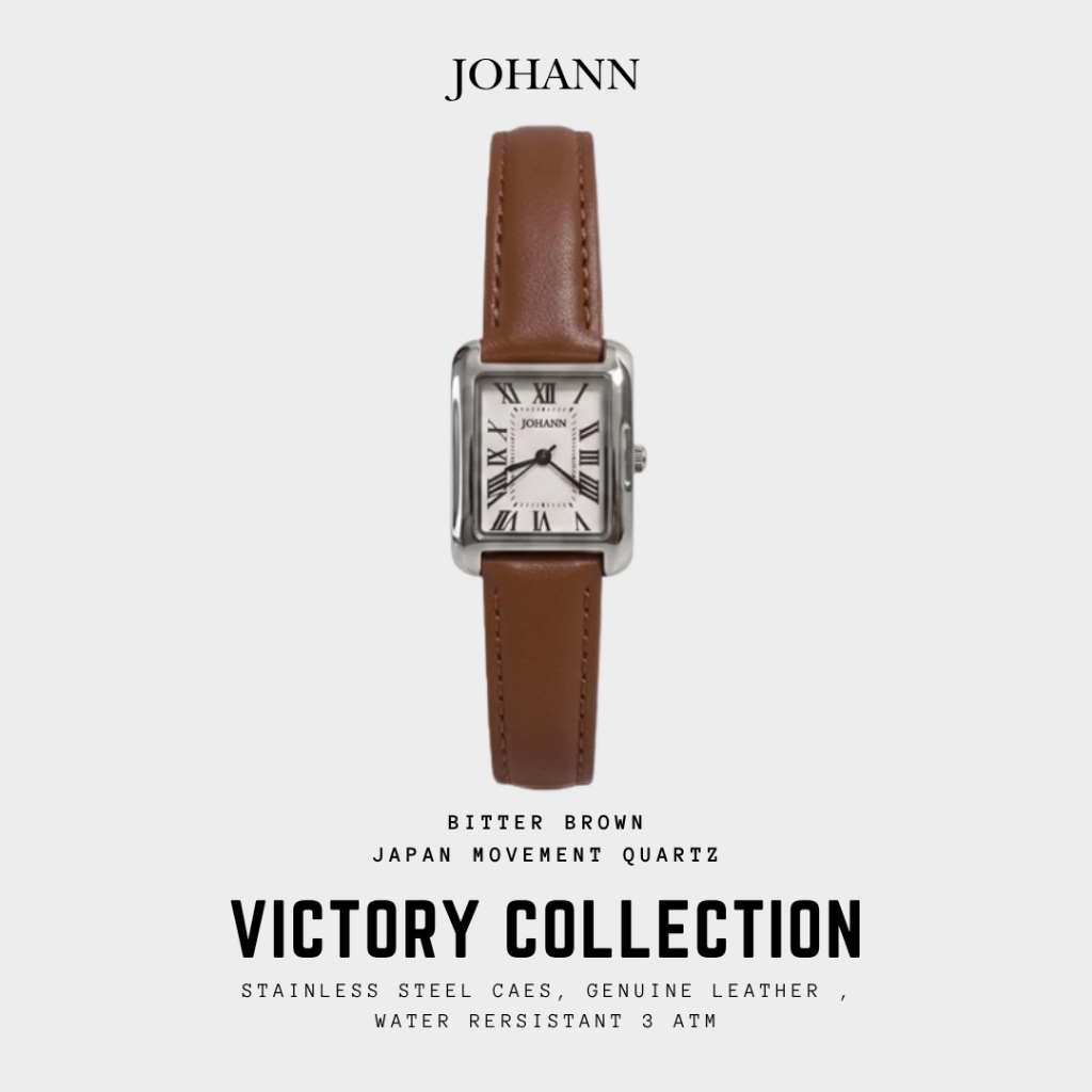 JOHANN-VICTORY BITTER BROWN นาฬิกาข้อมือผู้หญิงสายหนัง ประกัน 1 ปี