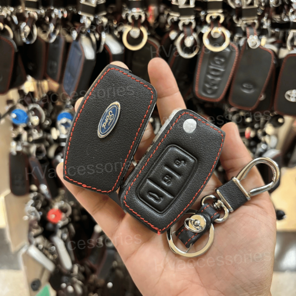 ปลอกหุ้มพวงกุญแจรถยนต์ ซองหนังกุญแจรถยนต์ ตรงรุ่น FORD FIESTA / ECOSPORT / FOCUS (08-11)