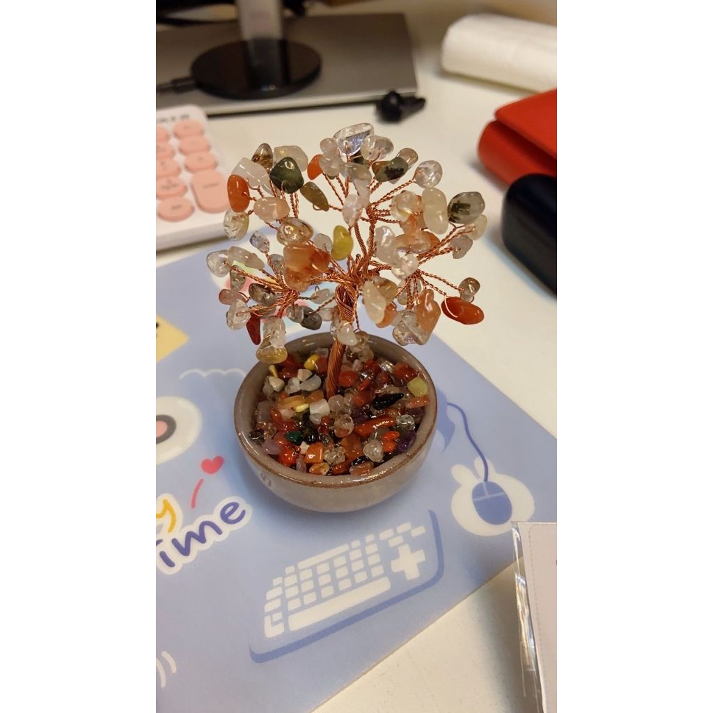 ต้นไม้หินมงคล ของขวัญ เสริมฮวงจุ้ย โชคลาภ ร่ำรวย ความสูง11 CM ของมงคล ต้นไม้มงคล อเมทิสต์ ต้นไม้ปลอม