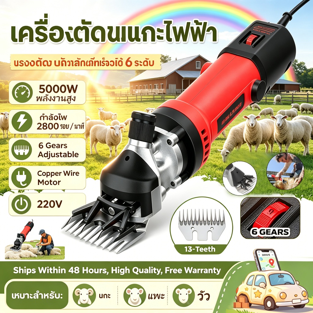 เครื่องตัดขนแกะ ตัดพรม ไถพรม ตัดขนสุนัข ไถขนสุนัขพลังงานสูง ปัตตาเลี่ยน  ปรับความเร็วได้ เหมาะสำหรับสัตว์เลี้ยงทุกชนิด
