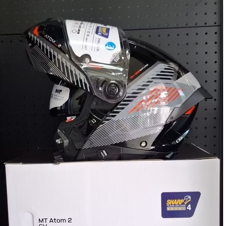 หมวกกันน็อคยกคาง MT Atom 2 SV STRIKER GLOSS GREY