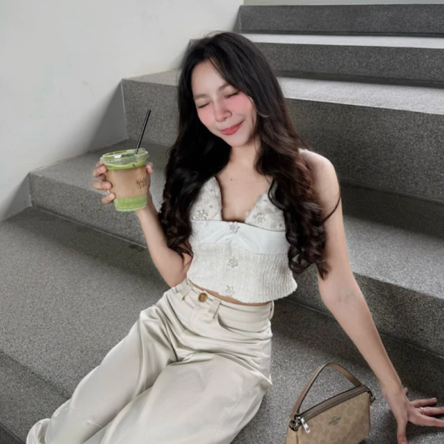 Ivory Lace Dream Top ♡ เสื้อสายเดี่ยว งานปัก 3D ดีไซน์สวยมาก 🌷 ดีเทลแน่น สายปรับได้