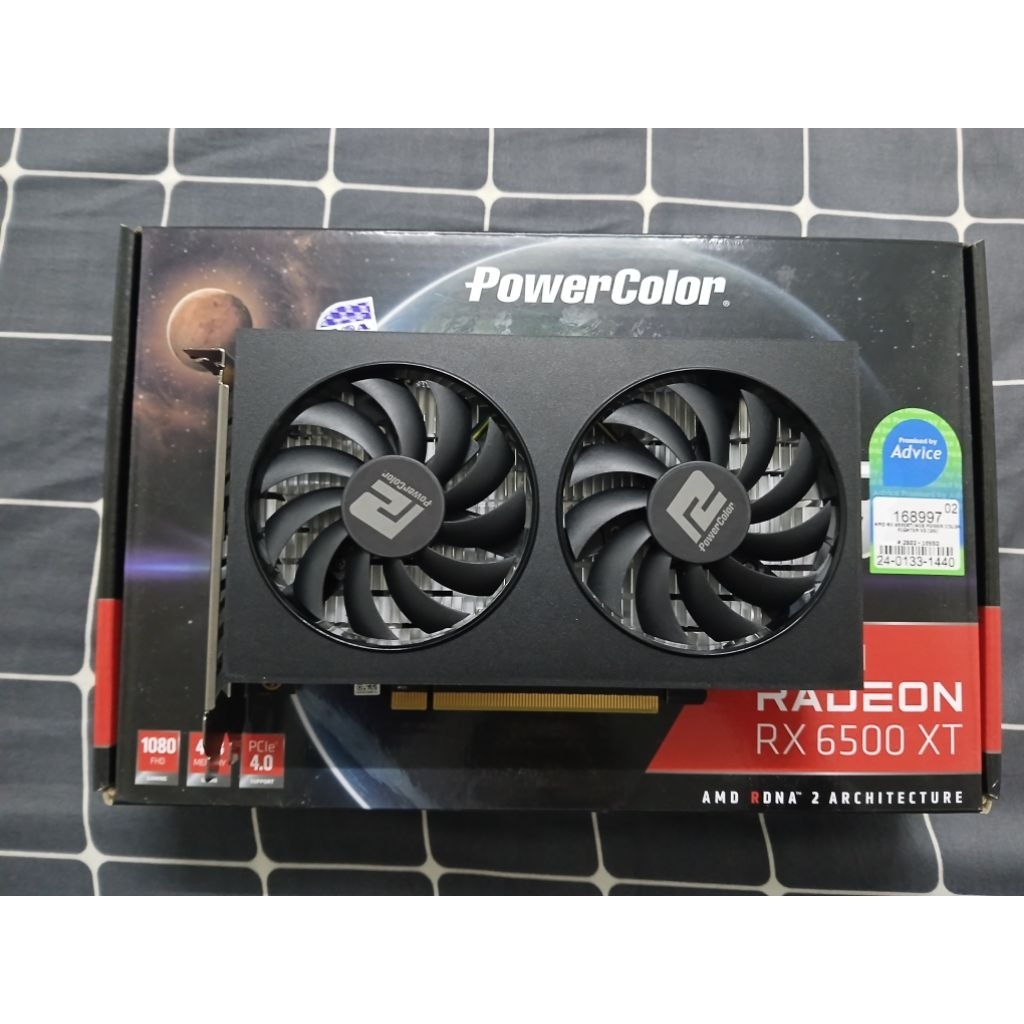 การ์ดจอมือสอง POWER COLOR RADEON RX 6500XT FIGHTER V3 - 4GB GDDR6
