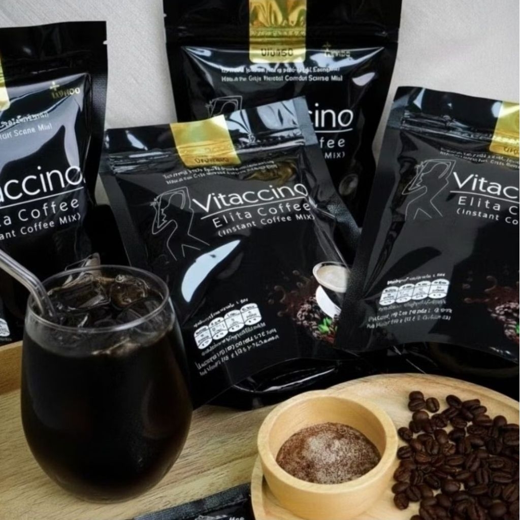 💥ของแท้ ราคาถูก กาแฟดำ Vitaccino ไวเทคชิโน่ กาแฟดูแลรูปร่าง ขนาด 15 ซอง
