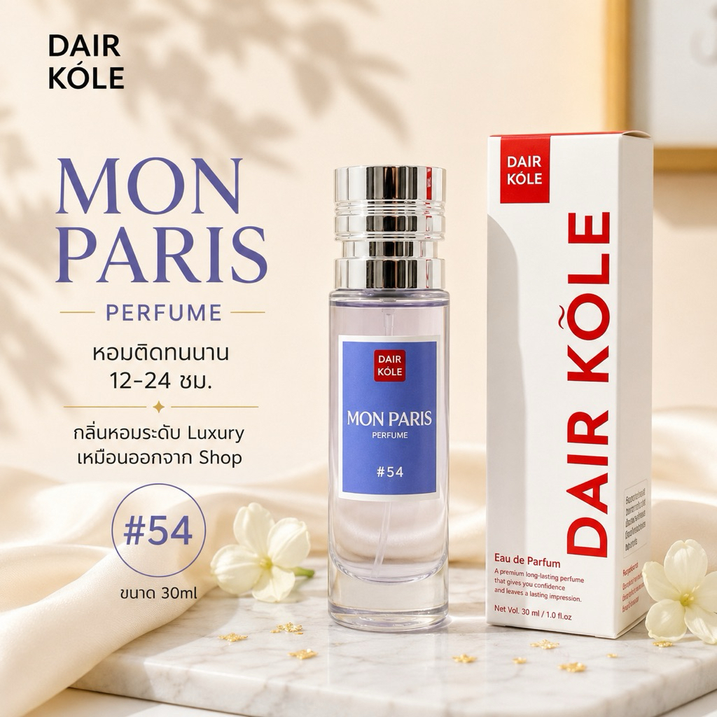 🔥กลิ่นShopแท้🔥น้ำหอมDAIR KOLE #54 Y.MP ติดทน12-24ชม. #น้ำหอมผู้หญิง #น้ำหอม #ติดทนนาน #น้ำหอมติดทน #DKPEFUME #DK