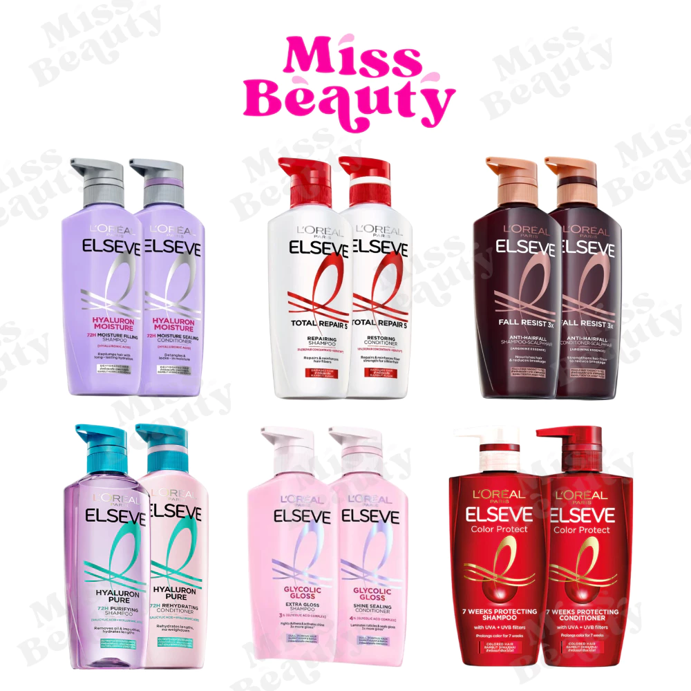 (1ขวด) Loreal Paris Elseve Shampoo / Conditioner 375/400/410 ML ลอรีอัล ปารีส เอลแซฟ แชมพู / ครีมนวด L'oreal