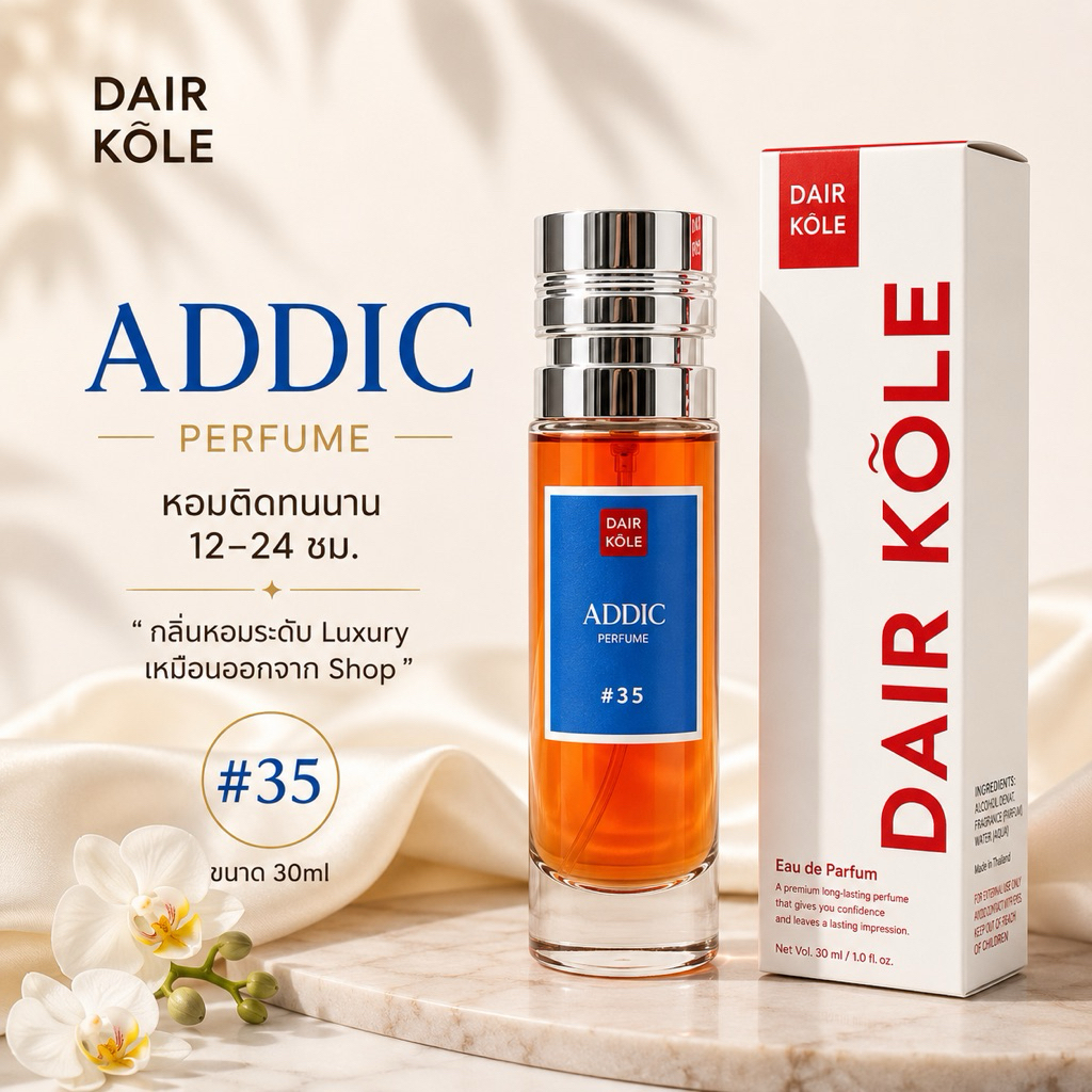 🔥กลิ่นShopแท้🔥น้ำหอมDAIR KOLE #35 แอดดิคD.AD ติดทน12-24ชม. #น้ำหอมผู้หญิง #น้ำหอม #ติดทนนาน #น้ำหอมติดทน #DKPEFUME #DK