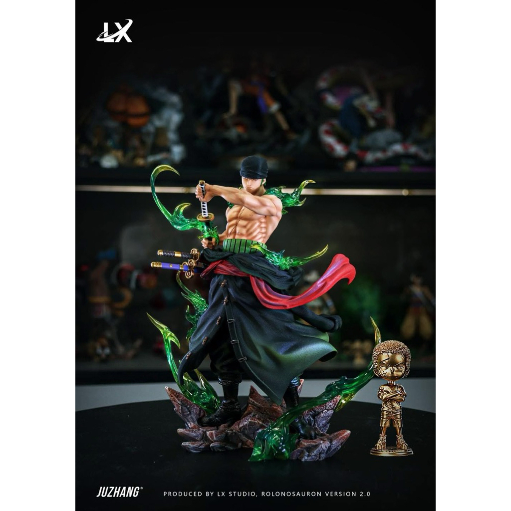 Lx Studio🔥แถมโซโลสีทองตัวเล็ก🔥-Onepiece Zoro Resin โมเดล เรซิ่น ของแท้ มือ2