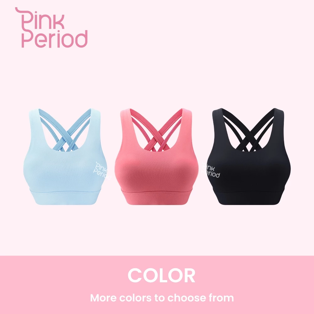 Pink Period สปอร์ตบรา สายไขว้หลัง โยคะ ฟิตเนส หลายสี thumbnail 9