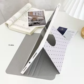 รุ่นใหม่ปี2026 iPad Case，Purple Dot หมุนได้ 720 องศา ขาตั้งพับสามชั้น รองรับ iPad Air 6/5/4/Pro 11 นิ้ว รุ่นที่ 7/8/9