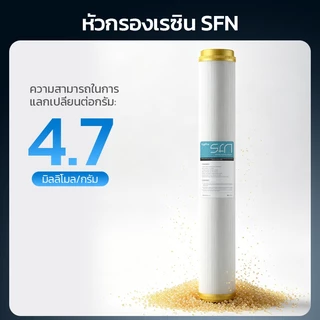 คาร์ทริดจ์กรองเรซินสำหรับเครื่องกรองน้ำ ขนาด 20 นิ้ว RESIN เรซินคุณภาพสูง สามารถทำให้น้ำอ่อน ลดคราบตะกรัน แพ็ค 1 ชิ้น