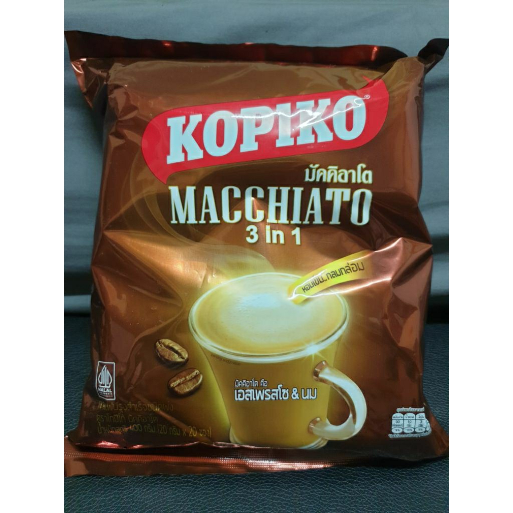 Kopiko โกปิโก้ มัคคิอาโต กาแฟปรุงสำเร็จชนิดผง 20กรัม x 7/20/60 ซอง