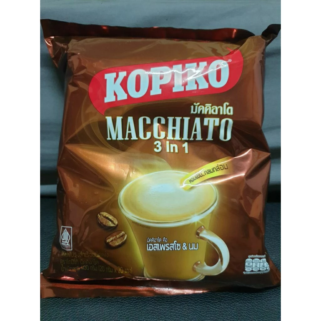 KOPIKO โกปิโก้ มัคคิดาโต 3 in 1 กาแฟปรุงสำเร็จชนิดผง ขนาด 400 กรัม 1 ถุง 20 ซอง