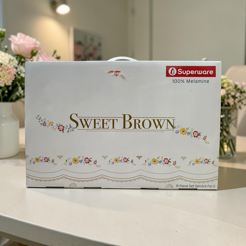 ของใหม่ Superware Sweet Brown 19 Piece Set Service For 2 ของ Srithai/Superware