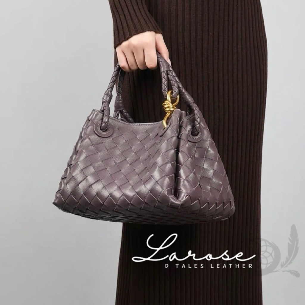 DTALES Larose กระเป๋าหนังแกะสานแท้ สะพายข้าง