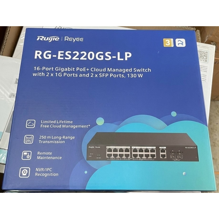 Reyee RG-ES220GS-LP สวิตช์แบบ PoE ที่มีการจัดการผ่านคลาวด์อัจฉริยะความเร็วระดับกิกะบิตจำนวน 20 พอร์ต By Vnix Group