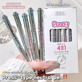 ปากกาลูกลื่น 4 สี 1 ด้าม เขียนลื่น สีชัด ดีไซน์ทันสมัย พกพาสะดวก สำหรับนักเรียนนักศึกษา