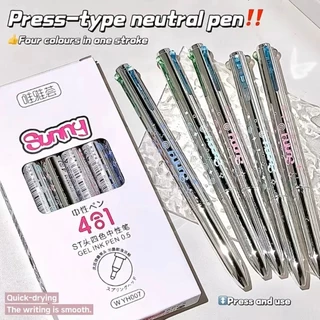 ปากกาลูกลื่น 4 สี 1 ด้าม เขียนลื่น สีชัด ดีไซน์ทันสมัย พกพาสะดวก สำหรับนักเรียนนักศึกษา