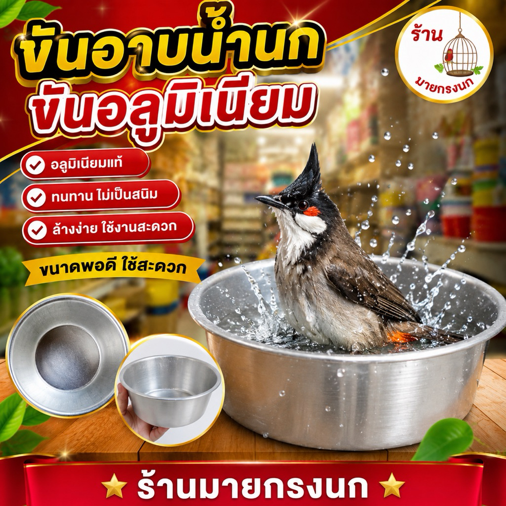 ขันอลูมิเนียม (ขันอาบน้ำนก)📍
