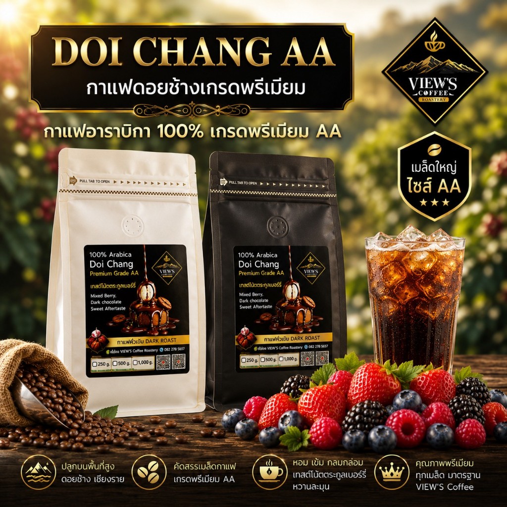 🔥Doi Chang Premium AA🔥กาแฟดอยช้าง เมล็ด AA กาแฟพรีเมี่ยม