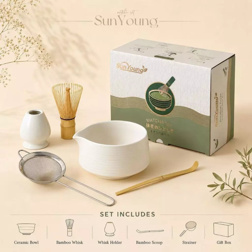 🍵ชุดชงมัทฉะ 5 ชิ้น กล่องหรู chawan matcha set bowl งานคราฟต์ระดับมาสเตอร์ จากญ✨ ถ้วยชงมัทฉะ ถ้วยชงชาเขียว แปรงชงชา thumbnail 7