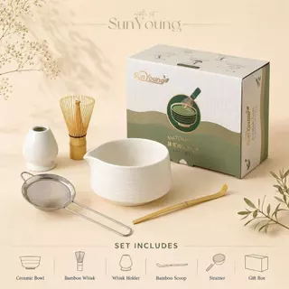 🍵ชุดชงมัทฉะ 5 ชิ้น กล่องหรู chawan matcha set bowl งานคราฟต์ระดับมาสเตอร์ จากญ✨ ถ้วยชงมัทฉะ ถ้วยชงชาเขียว แปรงชงชา