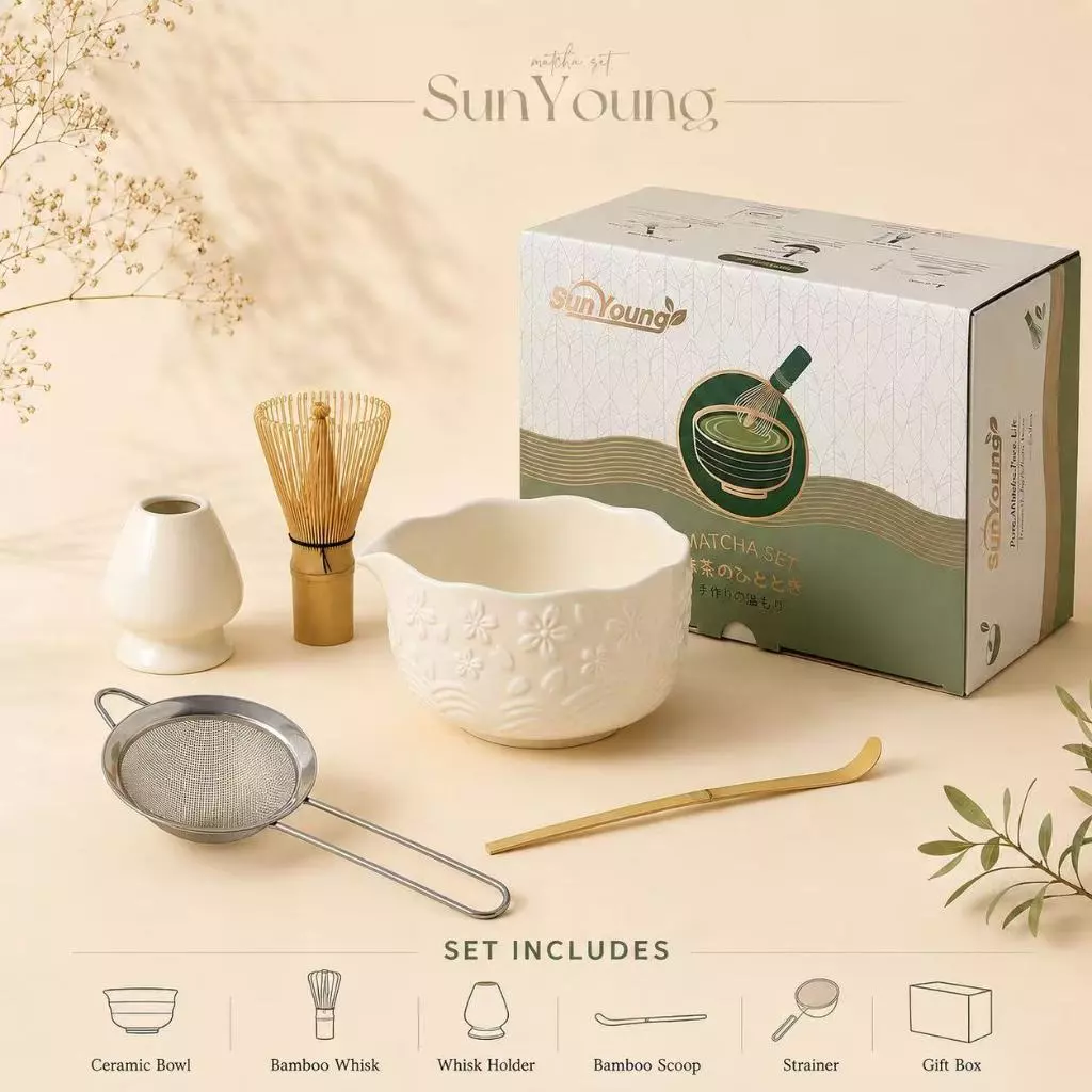 🍵ชุดชงมัทฉะ 5 ชิ้น กล่องหรู chawan matcha set bowl งานคราฟต์ระดับมาสเตอร์ จากญ✨ ถ้วยชงมัทฉะ ถ้วยชงชาเขียว แปรงชงชา thumbnail 9
