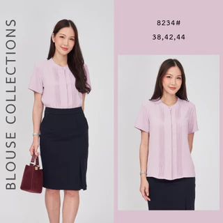 Laboratory 8234# เสื้อทำงานทรงสุภาพ กระดุมผ่าหน้า ตีเกล็ดด้านข้าง มีไซส์ 38,42